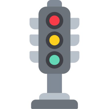 Trafik ışığı simgesi. Web tasarımı için ışık ışık vektörü simgesinin basit bir gösterimi