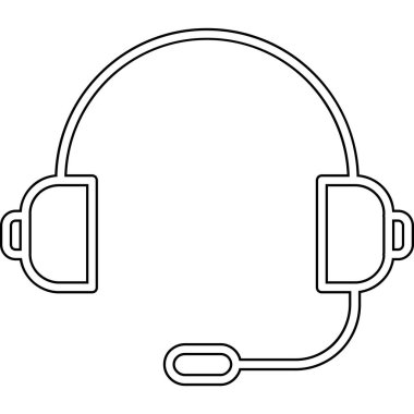 kulaklık simgesi. Beyaz üzerinde izole edilmiş web tasarımı için kulaklık vektör simgesinin ana hatları