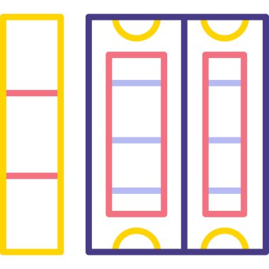 renk çizgisi açık kutu simgesi beyaz arkaplanda izole edildi. Rastgele dinamik şekiller ayarla. vektör.