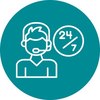 Müşteri hizmeti simgesi, vektör illüstrasyonu