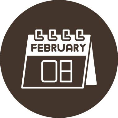 Şubat takvim simgesi, vektör biçimi