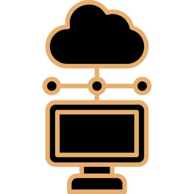 Bulut hesaplama simgesi vektör illüstrasyonu