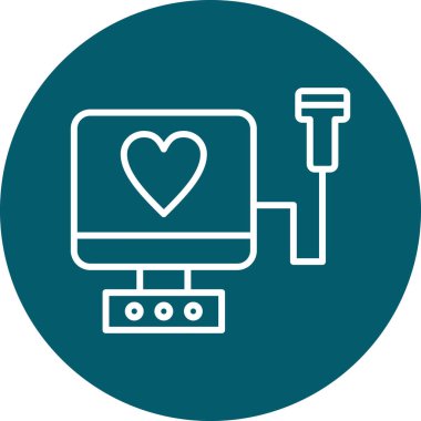 Modern kalp ikonunun vektör illüstrasyonu