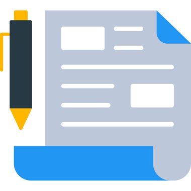 iş belgesi kağıt simgesi düz biçimli