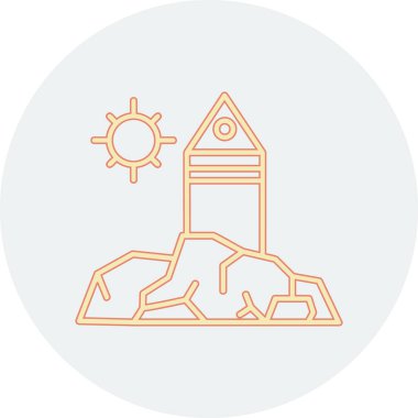 Roket. Web simgesi basit illüstrasyon