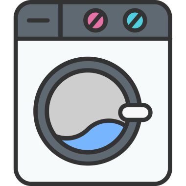 Çamaşırhane makine vektör simgesi