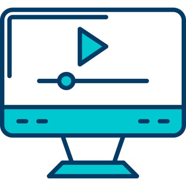 video. Web simgesi basit illüstrasyon