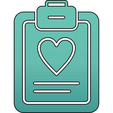 Pano ikonlu kalp. Web için kalp tahtası vektör simgesinin özet çizimi