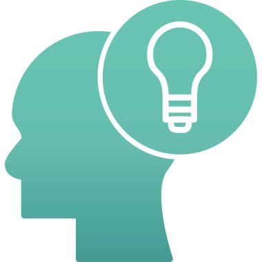 Beyin ampul yuvarlak vektör simgesi