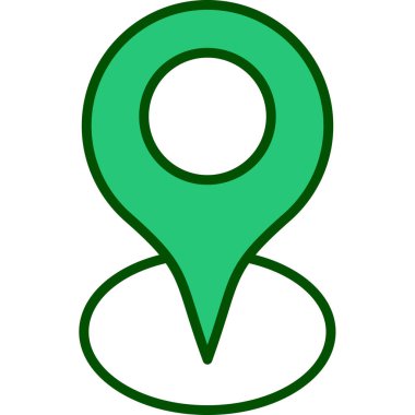 İğne simgesi. Web için konum vektör simgelerinin basit illüstrasyonu