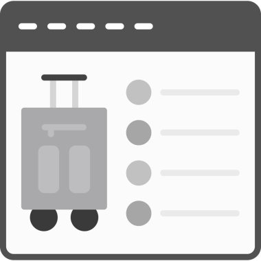 Bavul. Web simgesi basit illüstrasyon