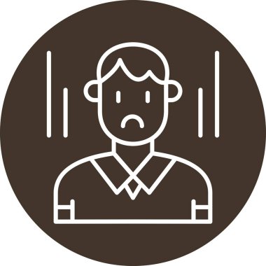 Üzgün yüzlü bir adamın vektör çizimi