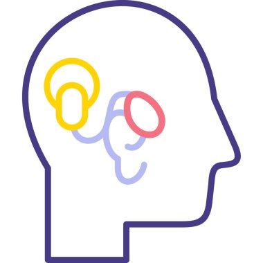 Beyin. Web simgesi basit illüstrasyon