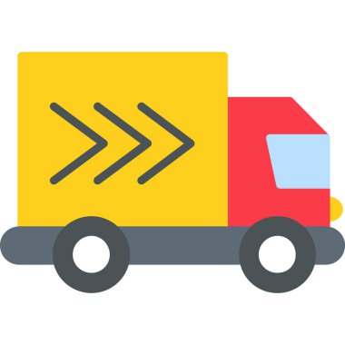 dağıtım kamyonu vektör simgesi.