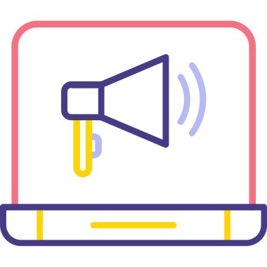 Konuşmacı. Web simgesi basit illüstrasyon