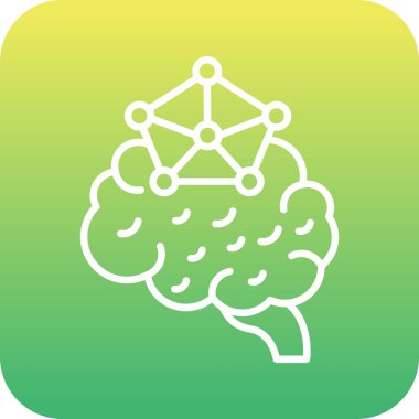 Beyin simgesi, basit vektör çizimi