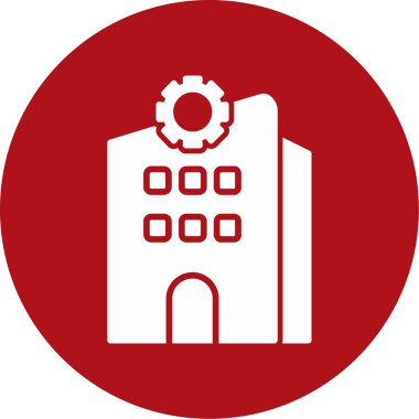 Bina. Web simgesi basit illüstrasyon