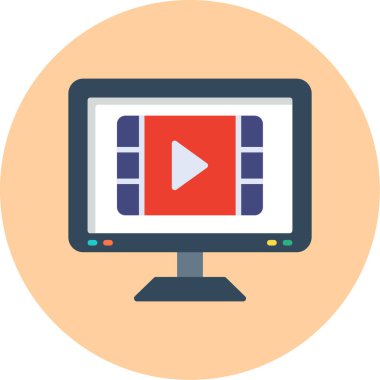 Video oynatımını simge vektör çizim