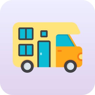 Otobüs. Web simgesi basit illüstrasyon