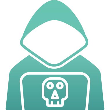 Hacker düz vektör simgesi