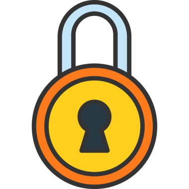 asma kilit simgesi modern vektör çizimi