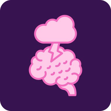 Beyin simgesi, vektör illüstrasyonu