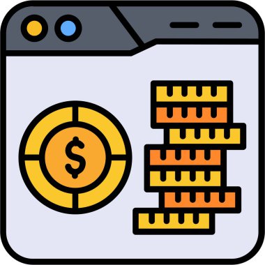 Dolar para ikonu. Nakit para vektör simgelerini doldur