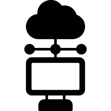 Bulut ağ simgesi, vektör illüstrasyonu