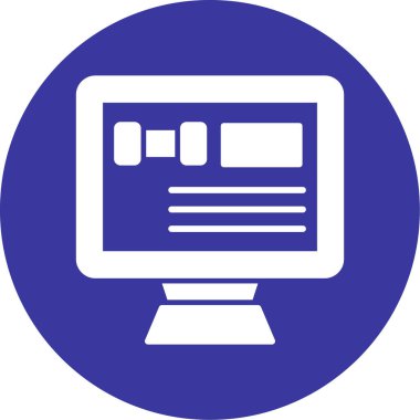 Bilgisayar. Web simgesi basit illüstrasyon