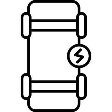 Tekerlekleri ve pilleri olan elektrikli kaykay