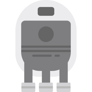 Bacakları olan basit gri robot.