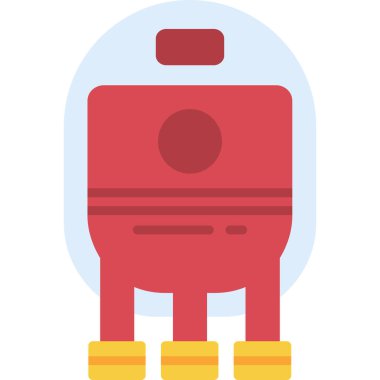 Kırmızı gövdeli renkli robot.