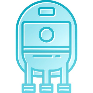 Boruları olan mavi su ısıtıcısı.