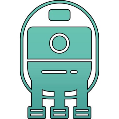 Boruları olan stilize su ısıtıcısı.