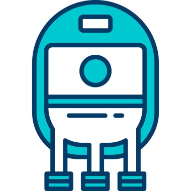 Mavi ve beyaz su ısıtıcı simgesi