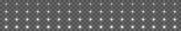 闪亮的星辰 白色的火花闪烁着特殊的光芒效果 矢量在透明的背景下闪耀 矢量说明 — 图库矢量图片