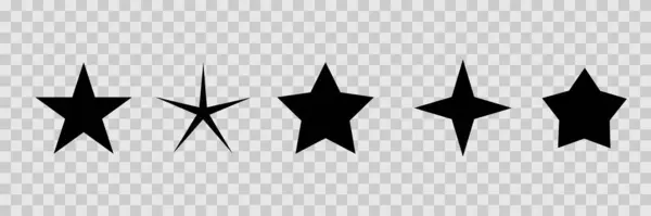 Cinq Étoiles Évaluation Produit Client Examen Plat Iconstars Collection Icônes — Image vectorielle