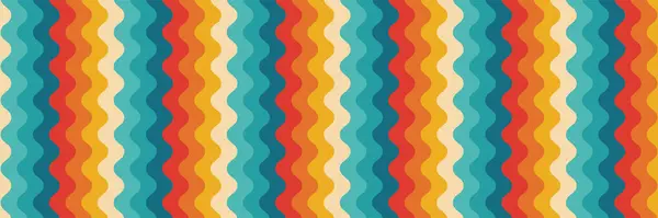Abstract Background Rainbow Groovy Design 1970S Hippie Retro Style Vector — Stock Vector