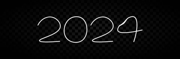 Ευτυχισμένο Νέο Έτος 2024 Πολύχρωμες Κοφτές Απεικονίσεις Αριθμών Premium Vector — Διανυσματικό Αρχείο