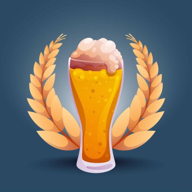 Oktoberfest gerçekçi bira vektör rozeti tasarımı
