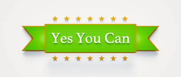 Yes You Can Banner Kurze Phrase Textzeichen Mit Den Worten — Stockfoto