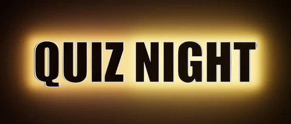 Quiz Night Colored Glowing Banner Text Quiz Night Leisure Games — Stock Photo, Image