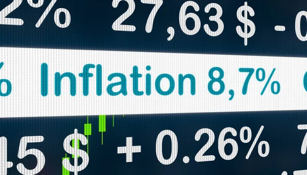 Enflasyon Yükseliyor Haberler Geliyor Borsa Borsası Enflasyon Oranı Ekonomi Verileriyle — Stok fotoğraf
