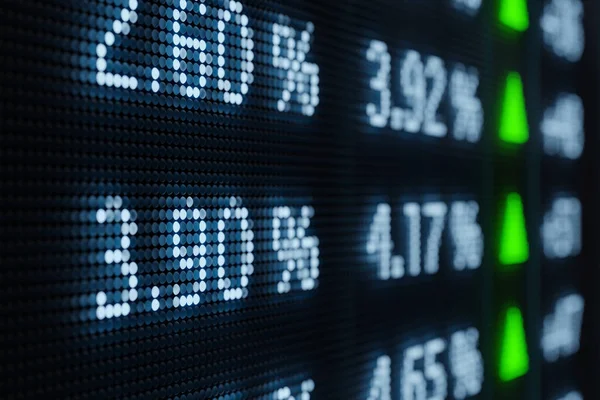 Kötvénypiaci Képernyő Növekvő Hozammal Kamatlábakkal Különböző Hozamok Lejáratok Kötvények Kamatok — Stock Fotó