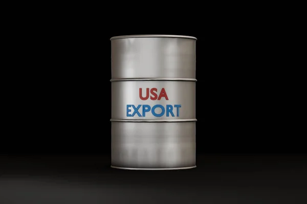 石油バレル 米国の輸出 国際貿易と貿易の黒字の象徴 ビジネス 貨物輸送の概念 3Dイラスト — ストック写真