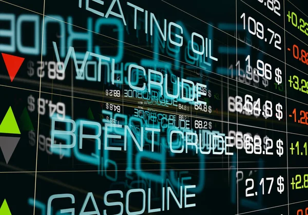 原油抽象概念をブレントします ガスの商品取引所 株式市場のデータと商品取引の概念 3Dイラスト — ストック写真