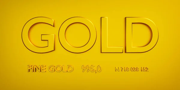 Piatto Oro Bar 999 Oro Fino Con Numero Serie Metallo — Foto Stock
