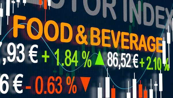 Indice Alimentare Delle Bevande Borsa Schermata Trading Con Indice Settore — Foto Stock