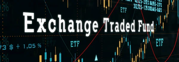 Exchange Traded Funds Etf Bildschirm Mit Diagramm Linien Und Balkendiagramm — Stockfoto