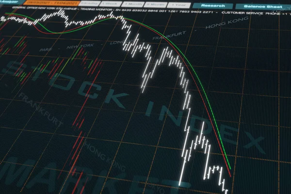 Borsa Düşen Tabloyla Ticaret Ekranı Borsa Çöküyor Borsa Düşer Borsa — Stok fotoğraf